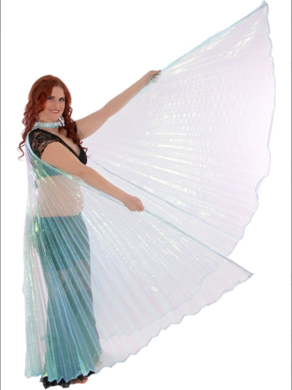 Isis Wings Costume Dance Costume Prop - TURQUOISE OPAL - Like New - Picture 4 of 5
